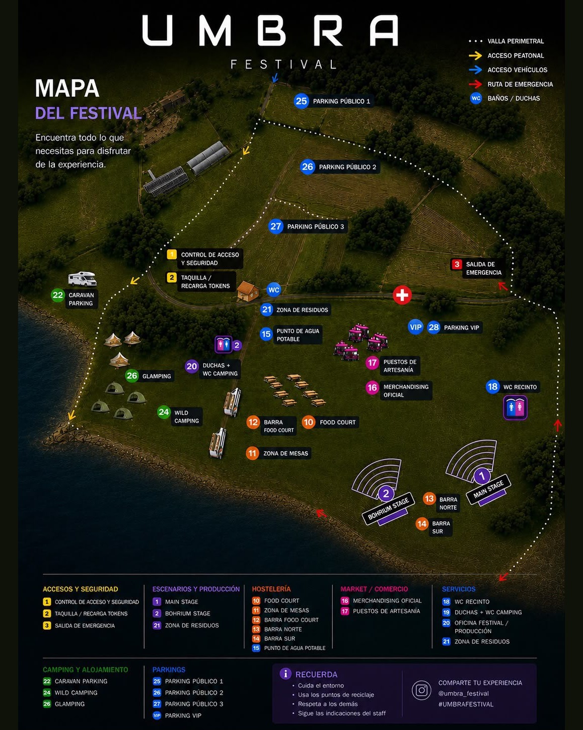 Mapa del recinto de UMBRA Festival