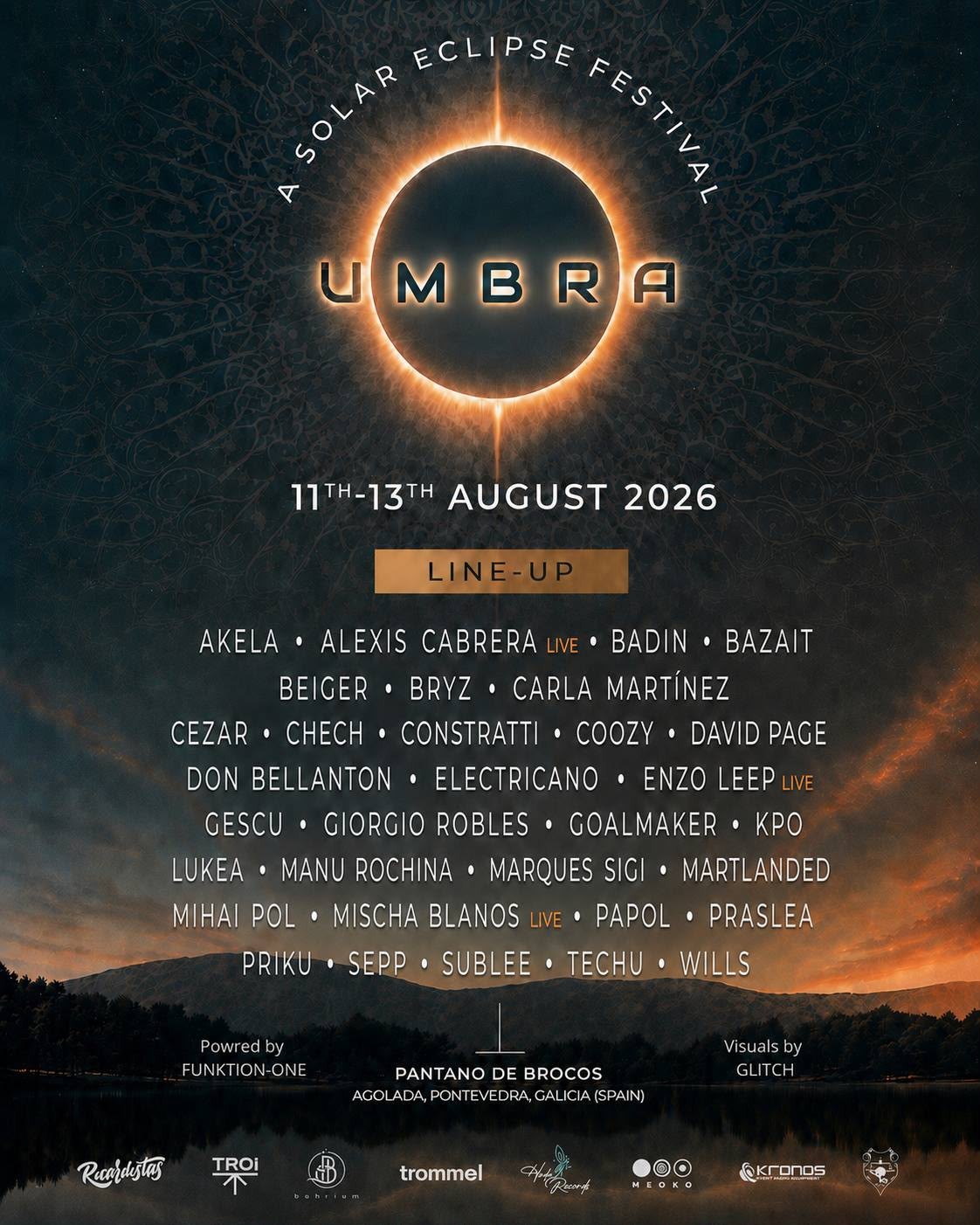 Cartel de UMBRA con el line-up